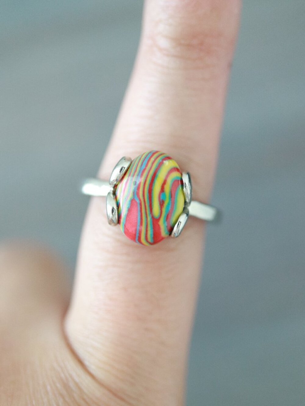 RGA4 Gemstone Ring Silver Plated
